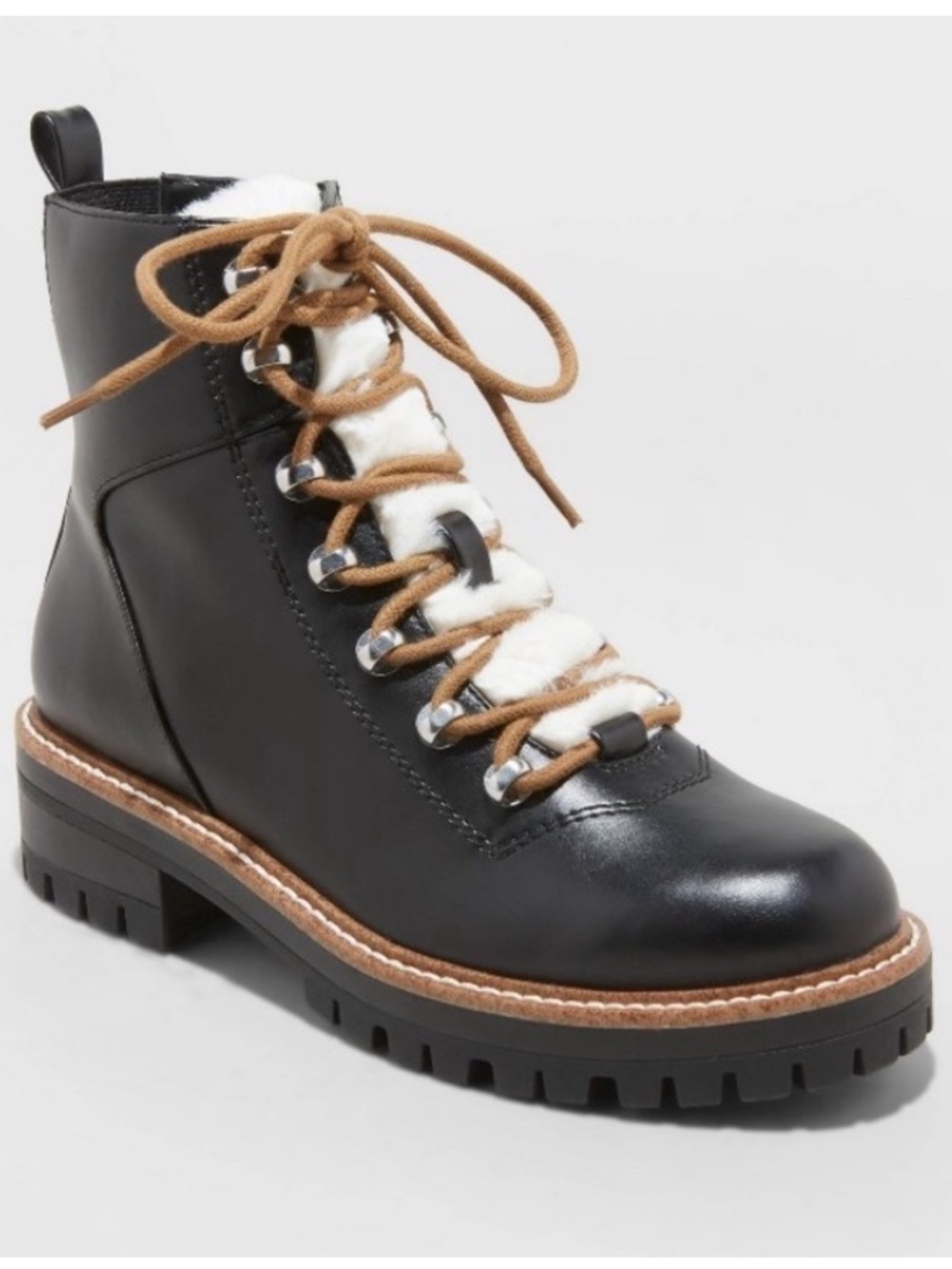 Women's Leighton Hiking Boots - A New Day
Target Size 8 Lace Up Fur Lined Shoes